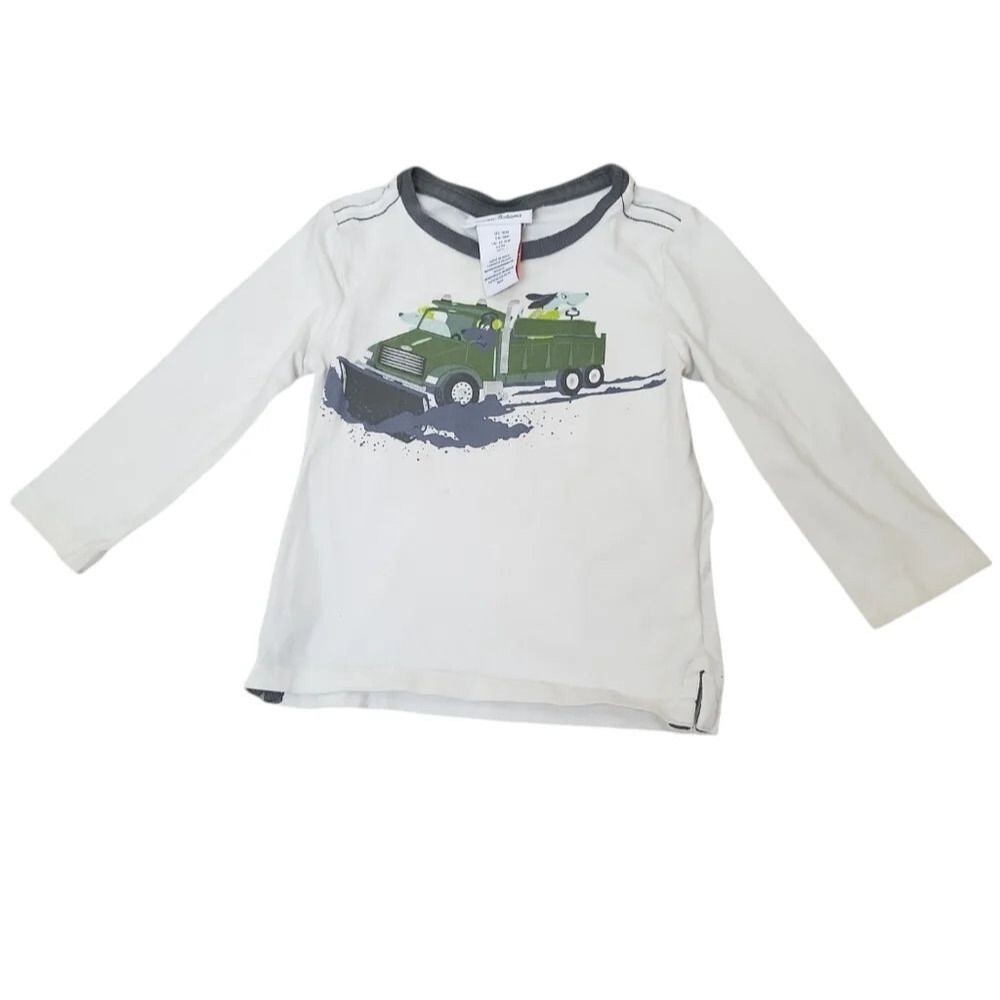 Tommy Bahama Boys White Green T Shirt Snow Truck Dogs 18M